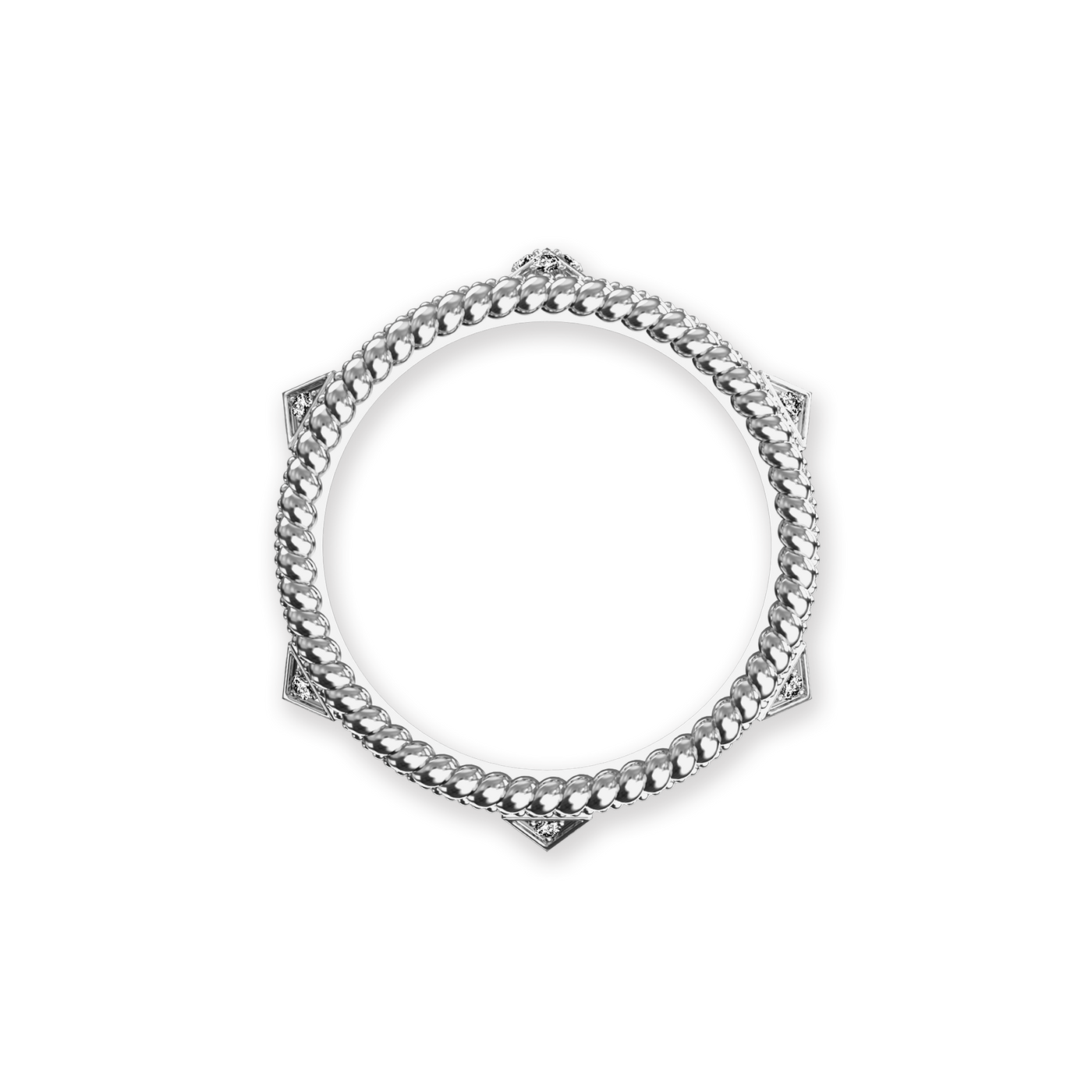 Obelisk Band Ring, Weißer Diamant