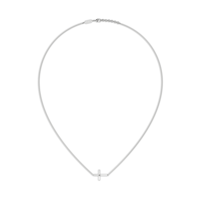 Seitliche Diamantkreuz-Halskette 