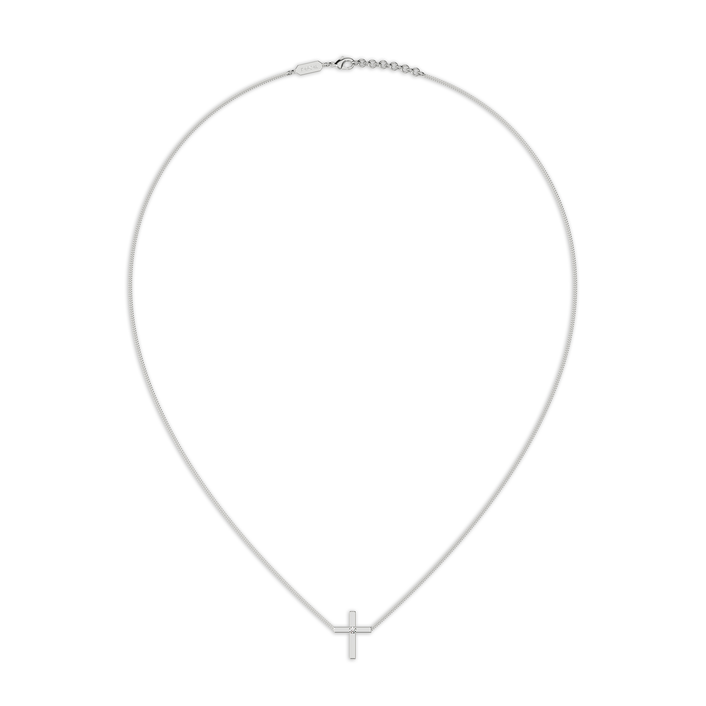 Zierliche Diamantkreuz-Halskette 