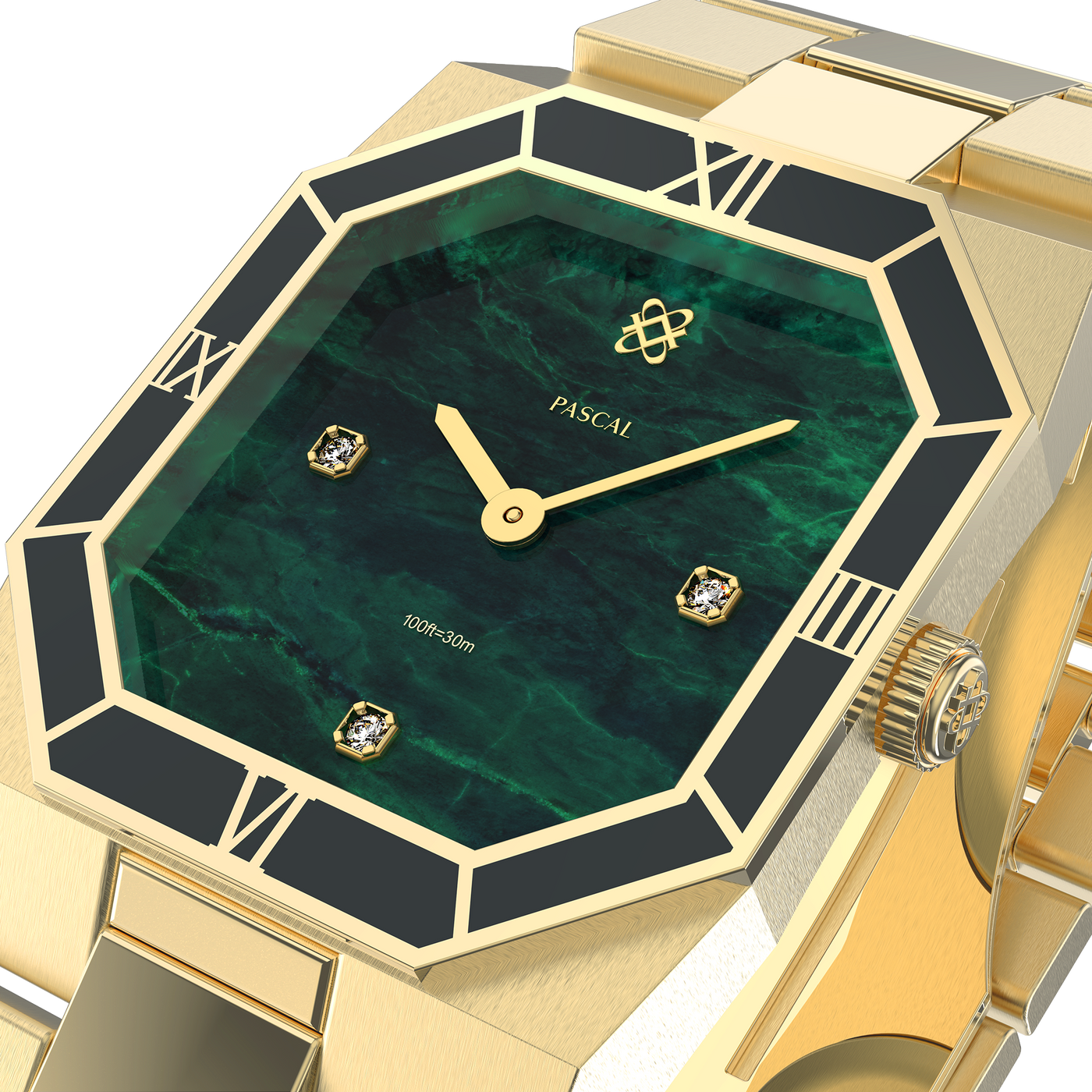 Octagonal Enamel Diamond Watch