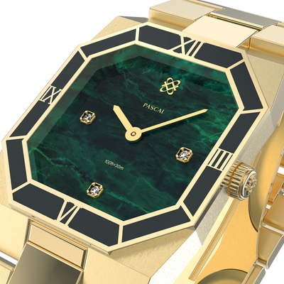 Octagonal Enamel Diamond Watch