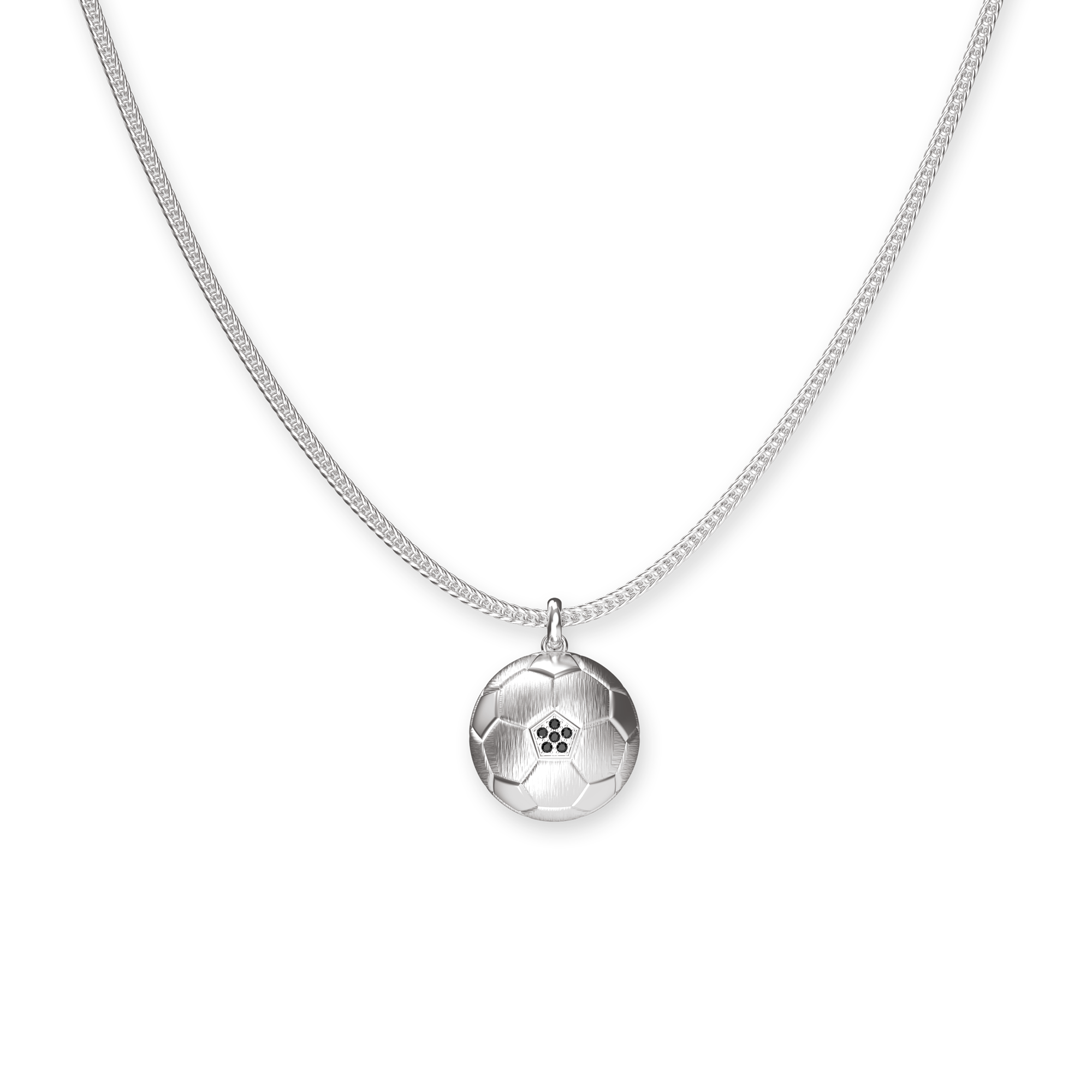 The Soccer Pendant, Black Diamond - PASCAL#color_18k-white-gold-vermeil-black-diamond