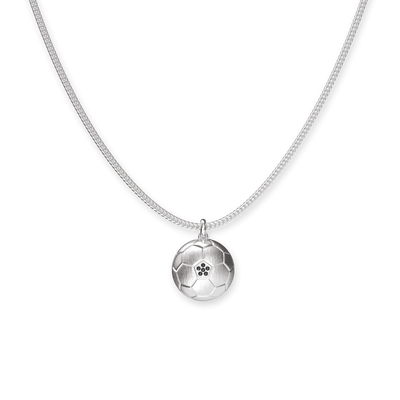 The Soccer Pendant, Black Diamond - PASCAL#color_18k-white-gold-vermeil-black-diamond