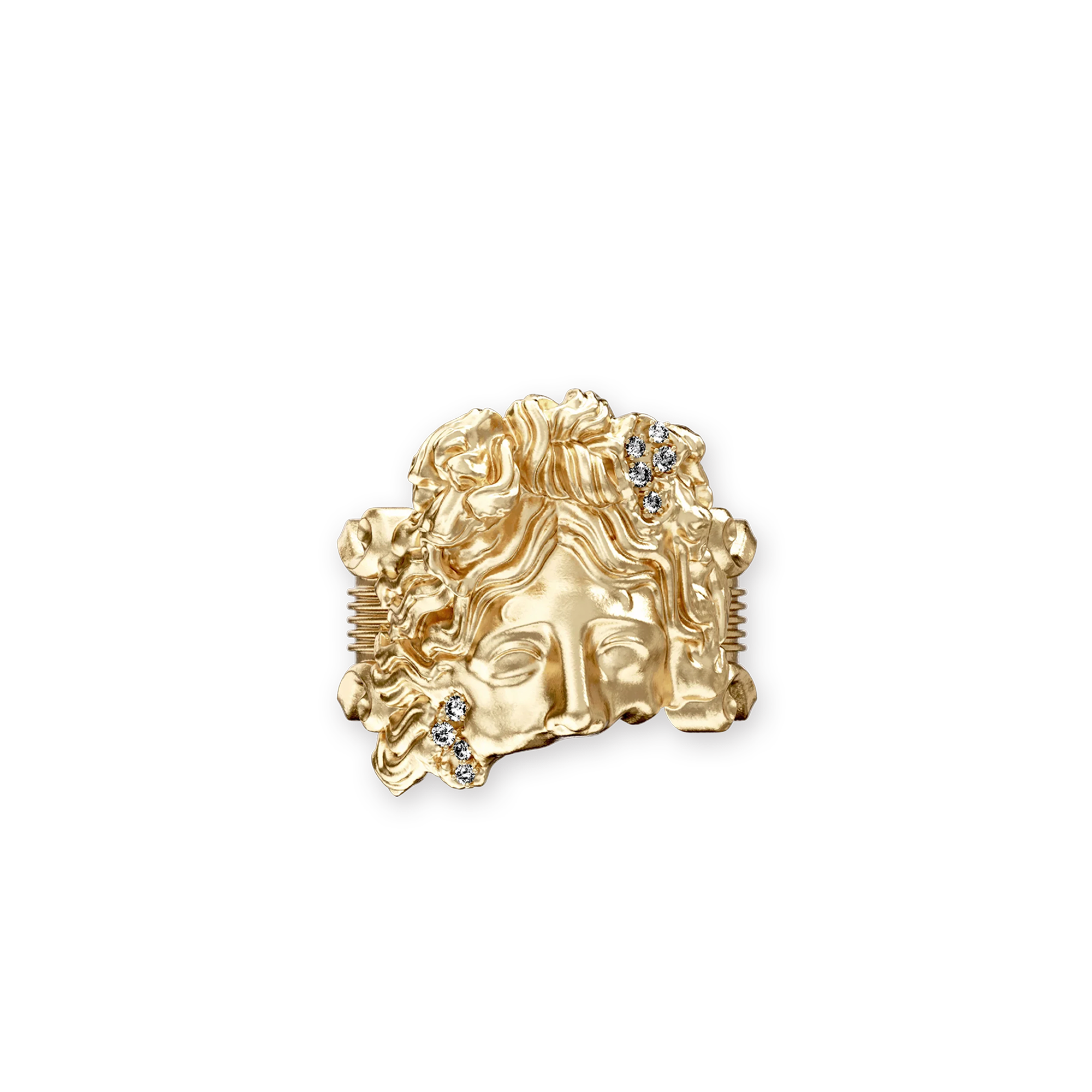 Olympus Apollo Statue Ring, White Diamond - PASCAL#color_18k-yellow-gold-vermeil-white-diamond