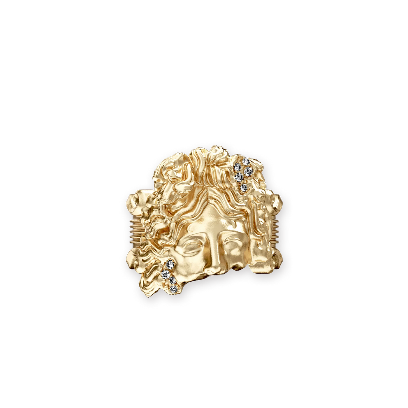 Olympus Apollo Statue Ring, White Diamond - PASCAL#color_18k-yellow-gold-vermeil-white-diamond