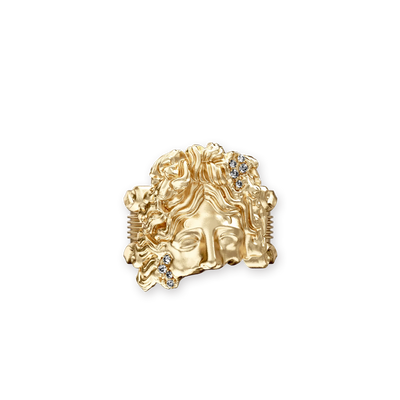 Olympus Apollo Statue Ring, White Diamond - PASCAL#color_18k-yellow-gold-vermeil-white-diamond