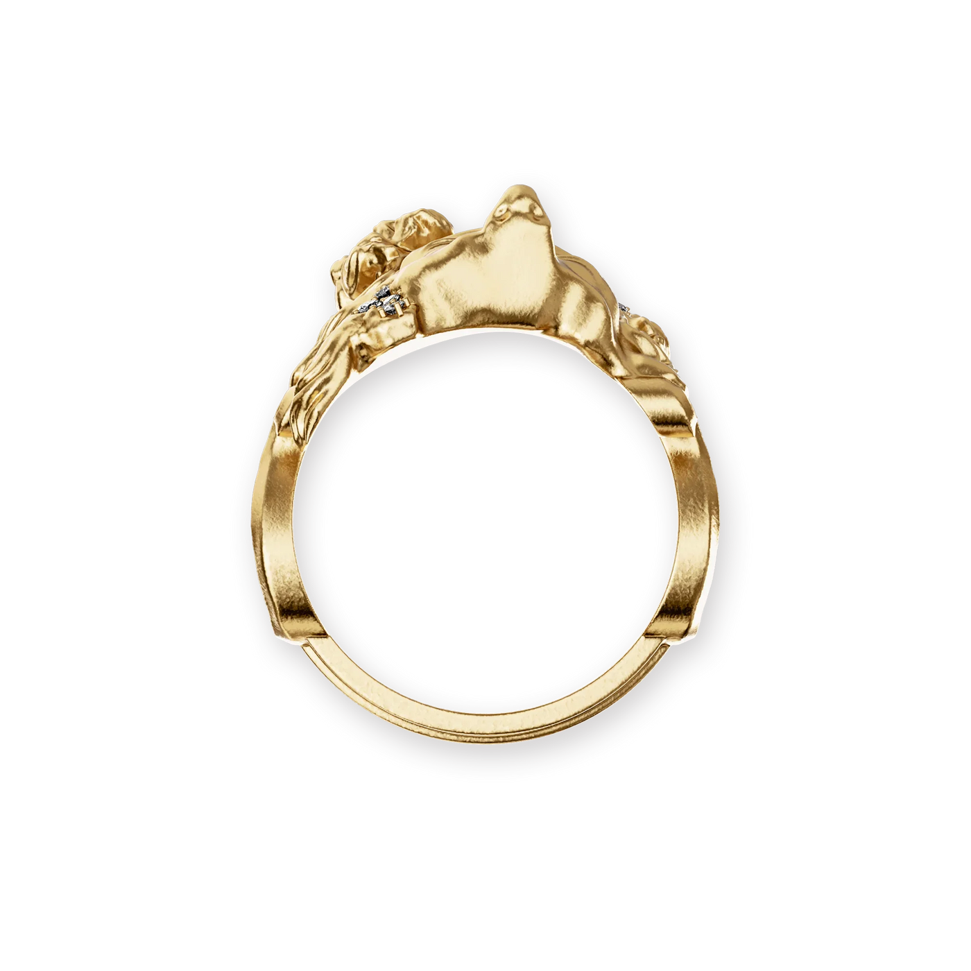 Anello con statua Apollo "Olympus", diamante bianco