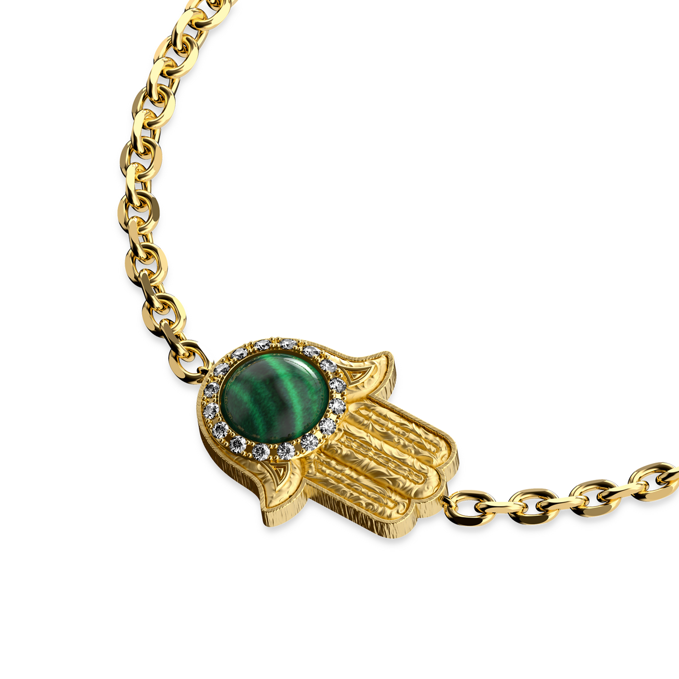 Pulsera 'The Spiritual' Hamsa, Halo de Diamantes Blancos