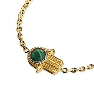 Pulsera 'The Spiritual' Hamsa, Halo de Diamantes Blancos