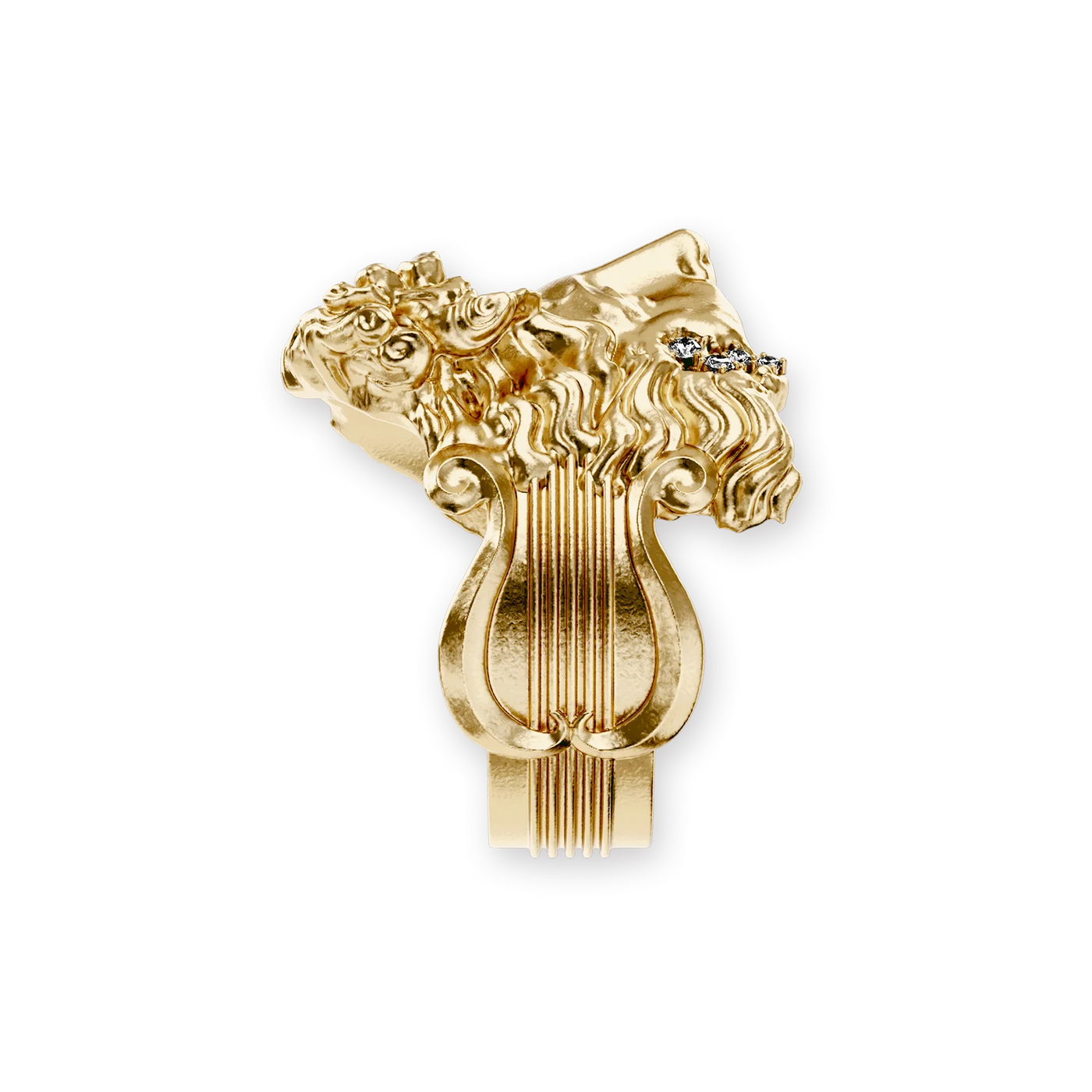 Anello con statua Apollo "Olympus", diamante bianco