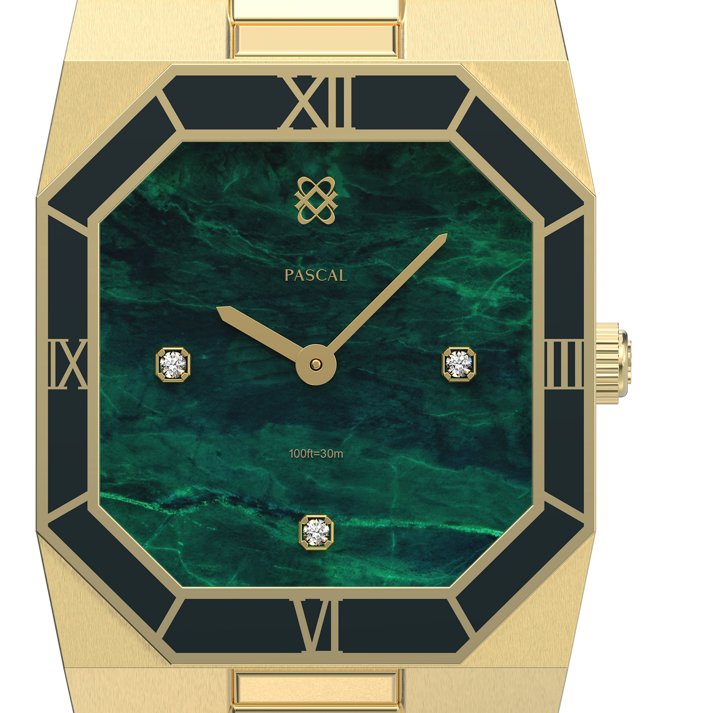 Octagonal Enamel Diamond Watch