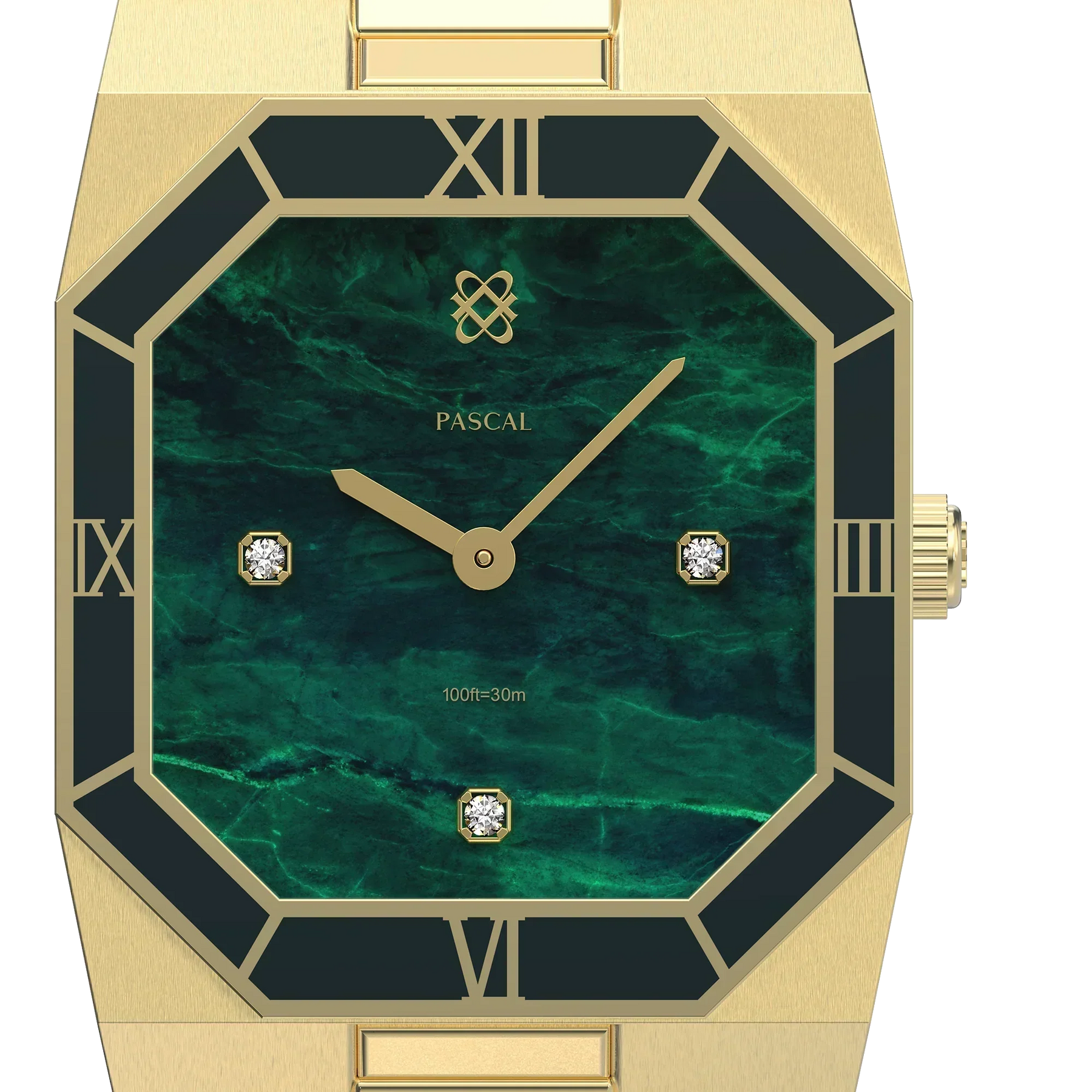 Pascal Watch Square Octagonal Enamel Diamond Watch | PASCAL