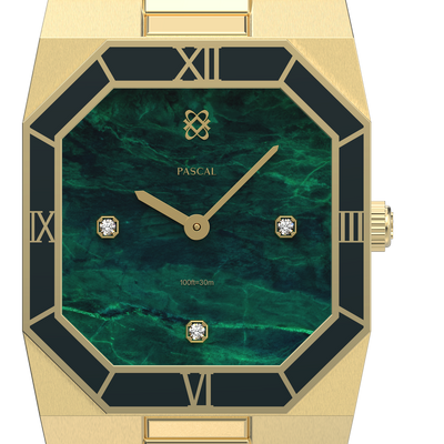 Octagonal Enamel Diamond Watch