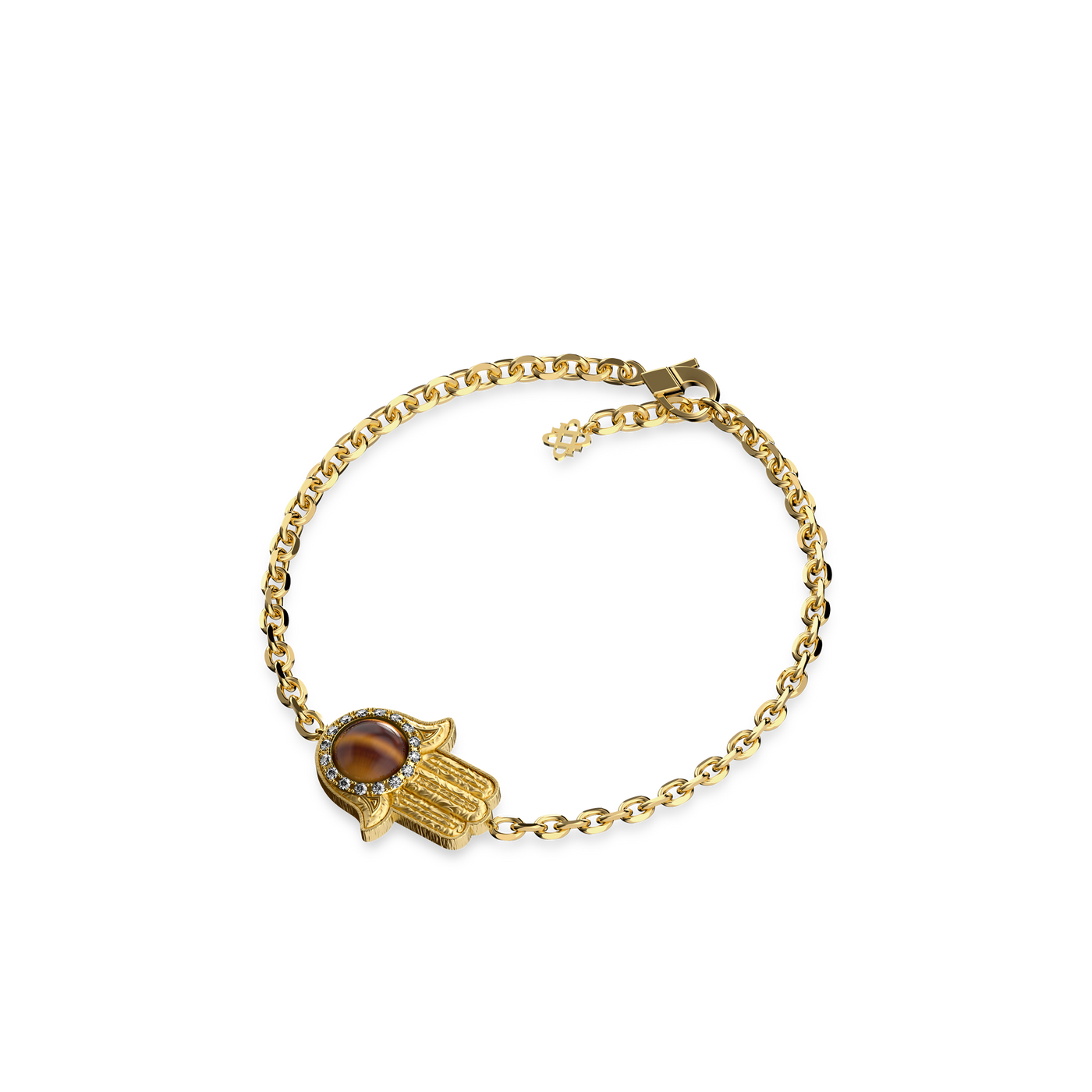 Pulsera 'The Spiritual' Hamsa, Halo de Diamantes Blancos