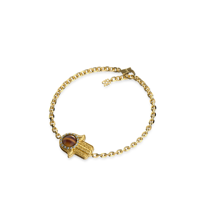 Pulsera 'The Spiritual' Hamsa, Halo de Diamantes Blancos