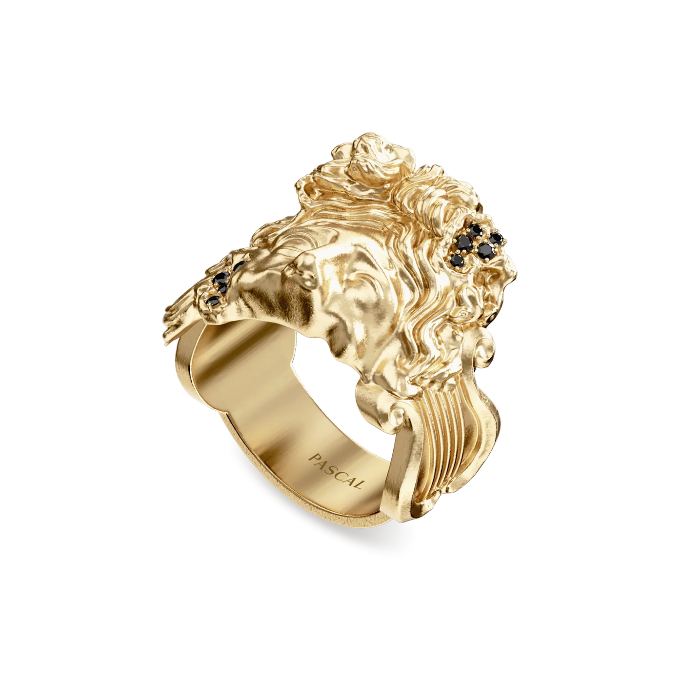 Anello con statua Apollo di 'Olympus', diamante nero