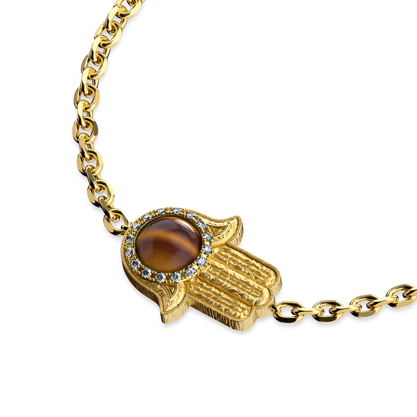 Pulsera 'The Spiritual' Hamsa, Halo de Diamantes Blancos