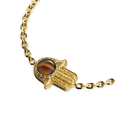 Pulsera 'The Spiritual' Hamsa, Halo de Diamantes Blancos