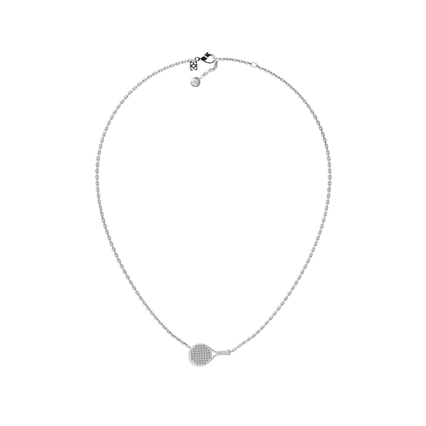 Colar "The Padel" Raquete, Pavé de Diamantes Brancos