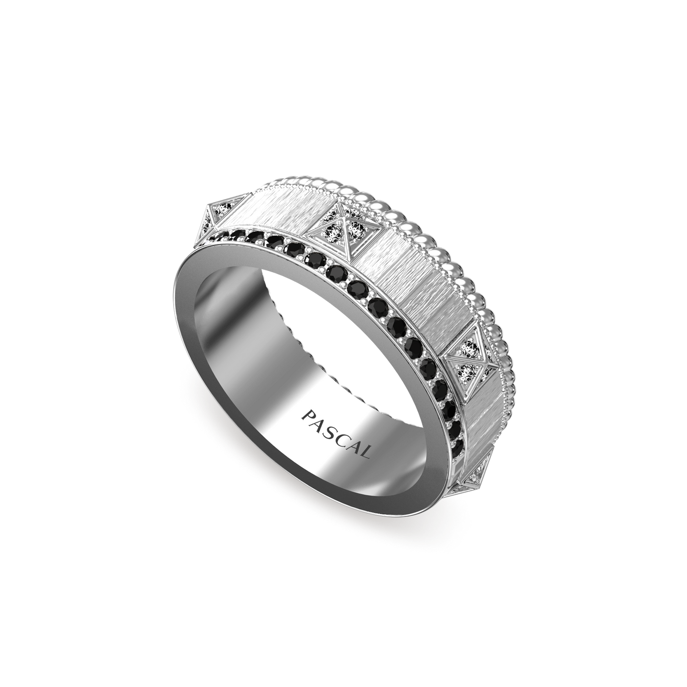 Obelisk Band Ring, Weißer Diamant