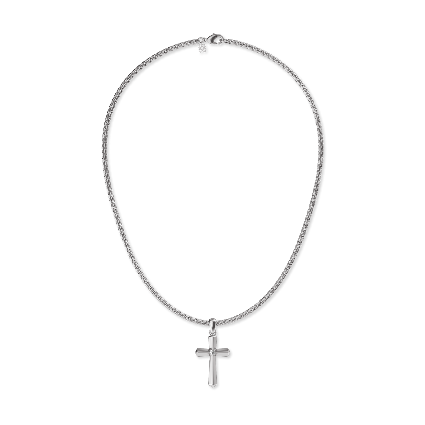 Colgante Amuleto Cruz, Diamante Blanco