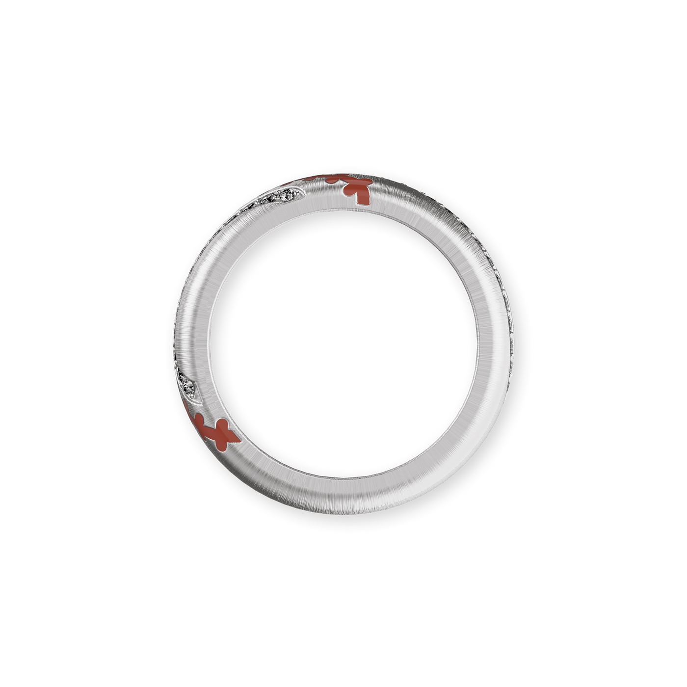'The Baseball' Band Ring, White Diamond