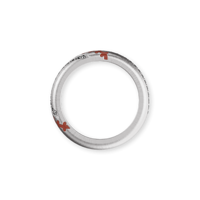 'The Baseball' Band Ring, White Diamond