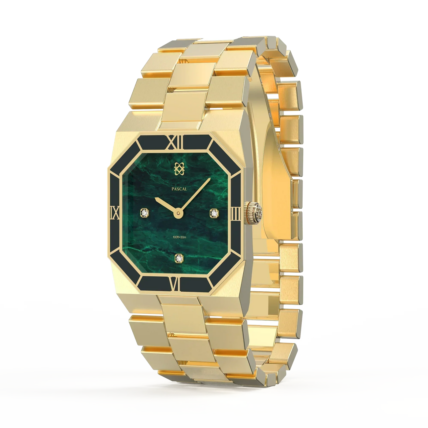 Octagonal Enamel Diamond Watch | PASCAL