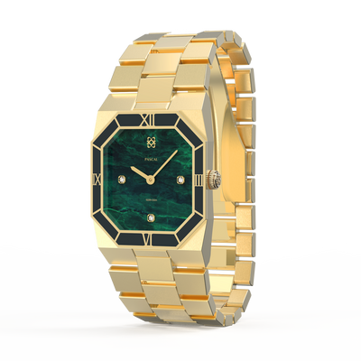 Octagonal Enamel Diamond Watch