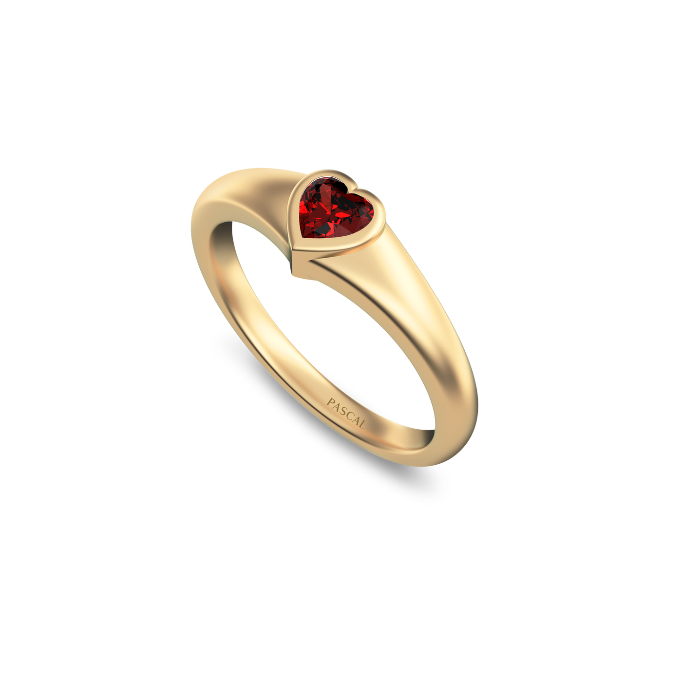 Heart Gemstone Promise Signet Ring