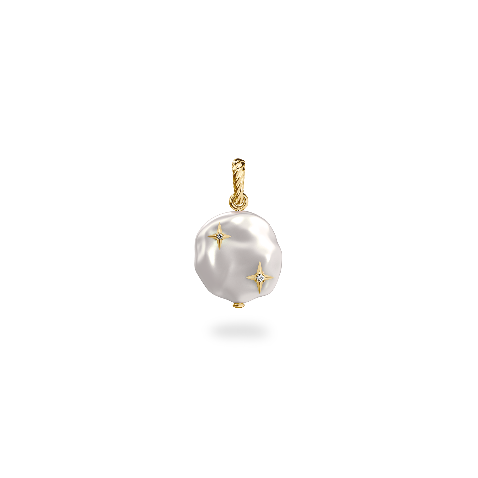 The Bonbon Baroque Pearl Charm, White Diamond - PASCAL
