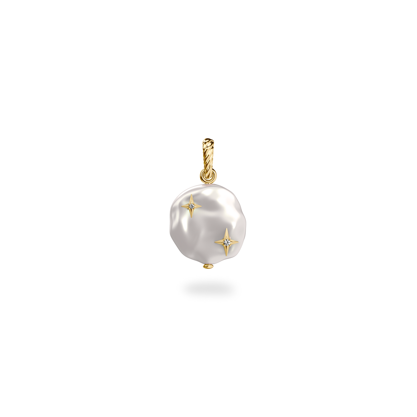 The Bonbon Baroque Pearl Charm, White Diamond - PASCAL