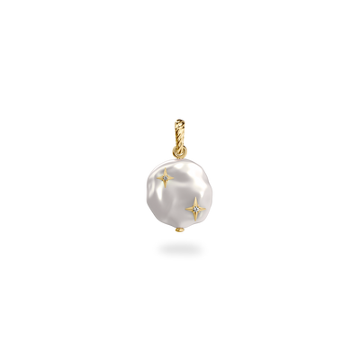 The Bonbon Baroque Pearl Charm, White Diamond - PASCAL