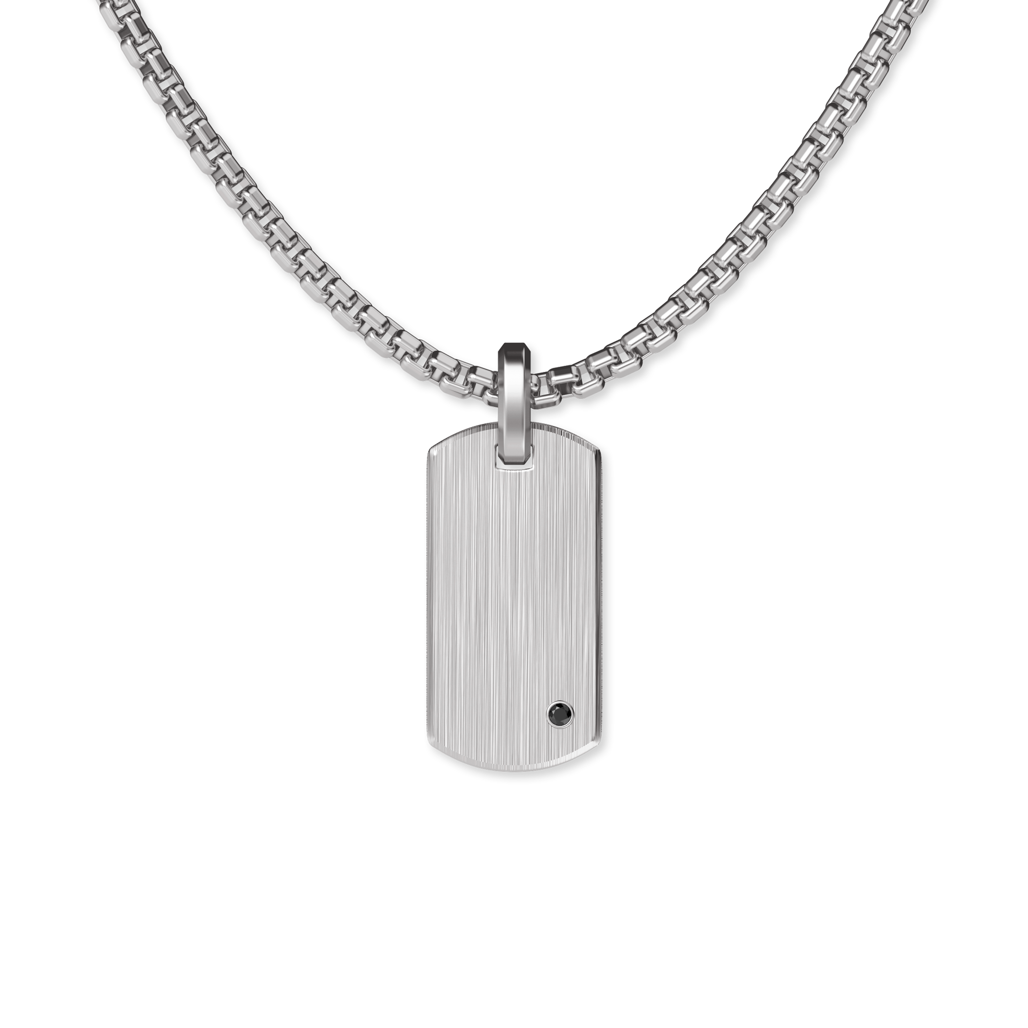 Dog Tag Pendant, Black Diamond - PASCAL
