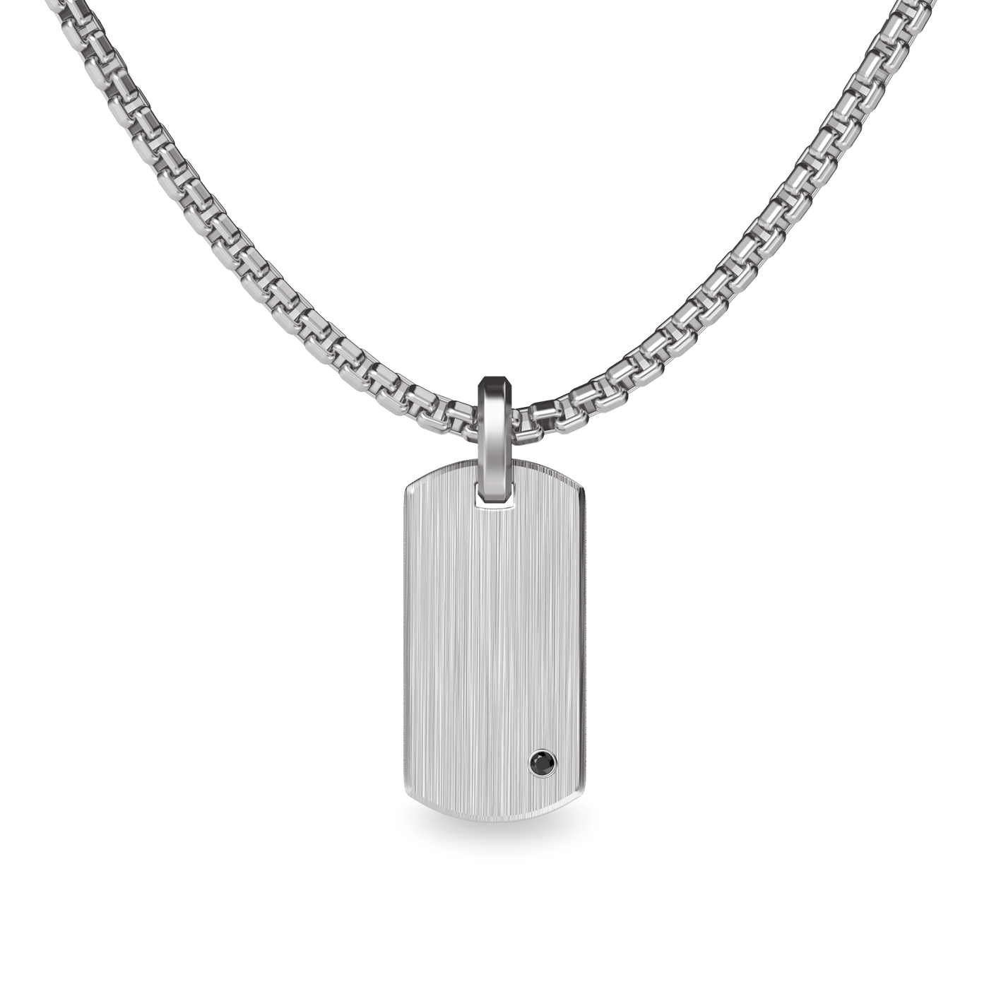 Dog Tag Pendant, Black Diamond - PASCAL