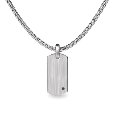 Dog Tag Pendant, Black Diamond - PASCAL
