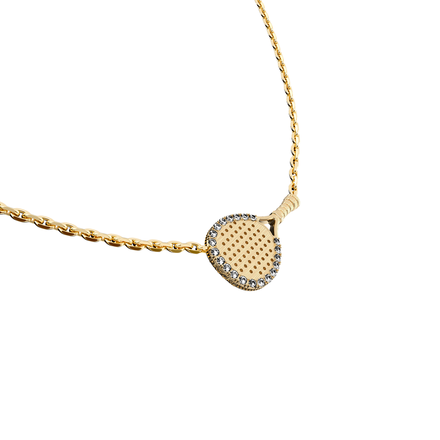Collier Raquette 'The Padel', Halo de Diamants Blancs