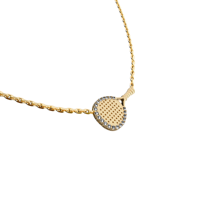 Collier Raquette 'The Padel', Halo de Diamants Blancs