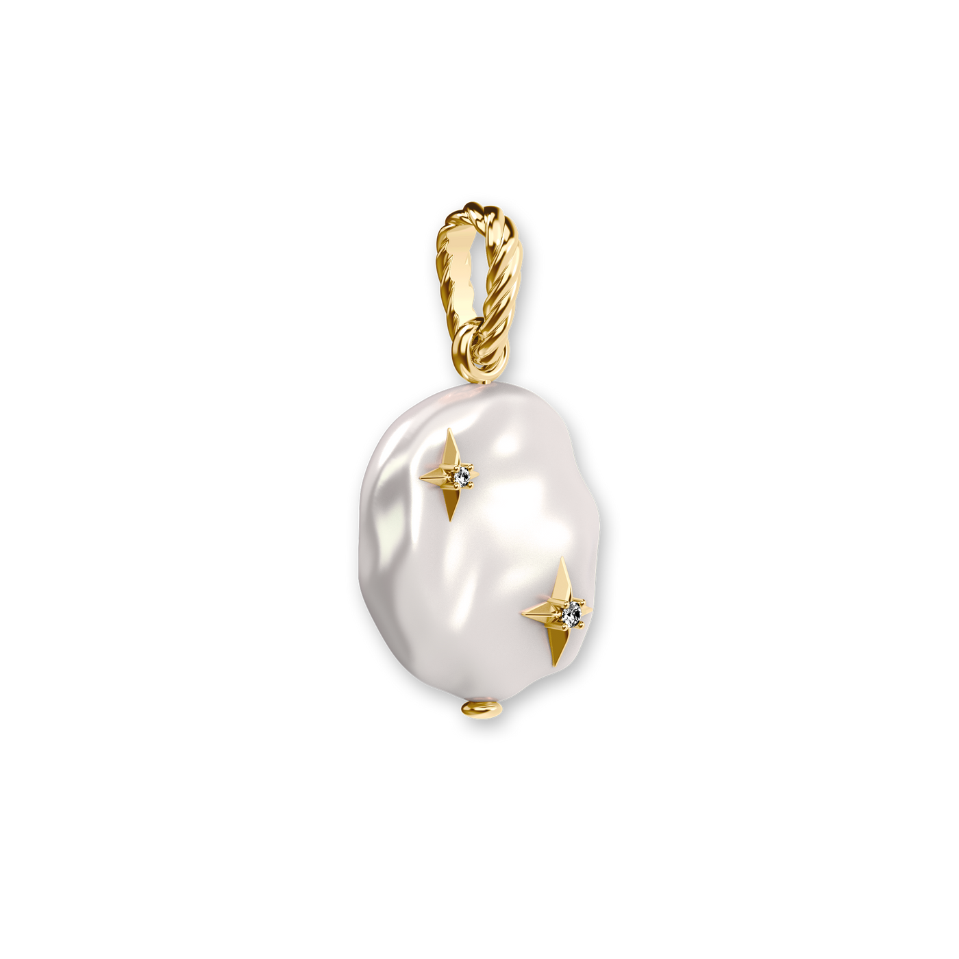 Colar de Pérolas Barroco 'The Bonbon', Diamante Branco