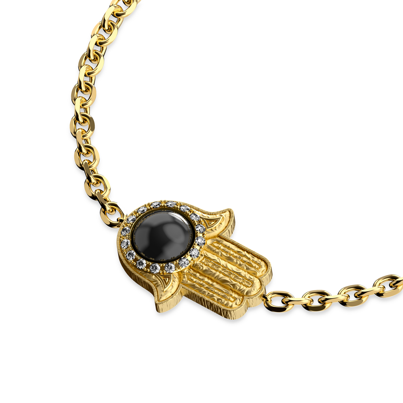 Pulsera 'The Spiritual' Hamsa, Halo de Diamantes Blancos