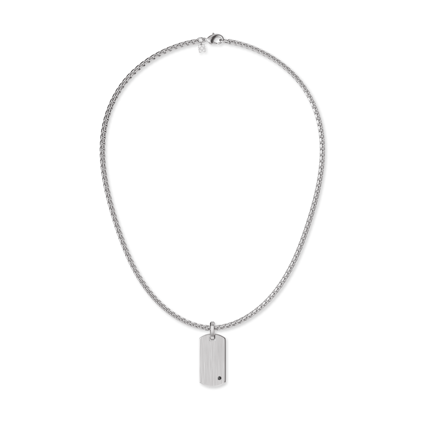 Pendente de Placa de Identificação, Diamante Negro