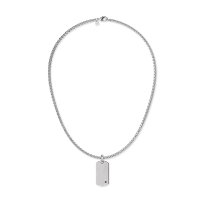 Pendente de Placa de Identificação, Diamante Negro