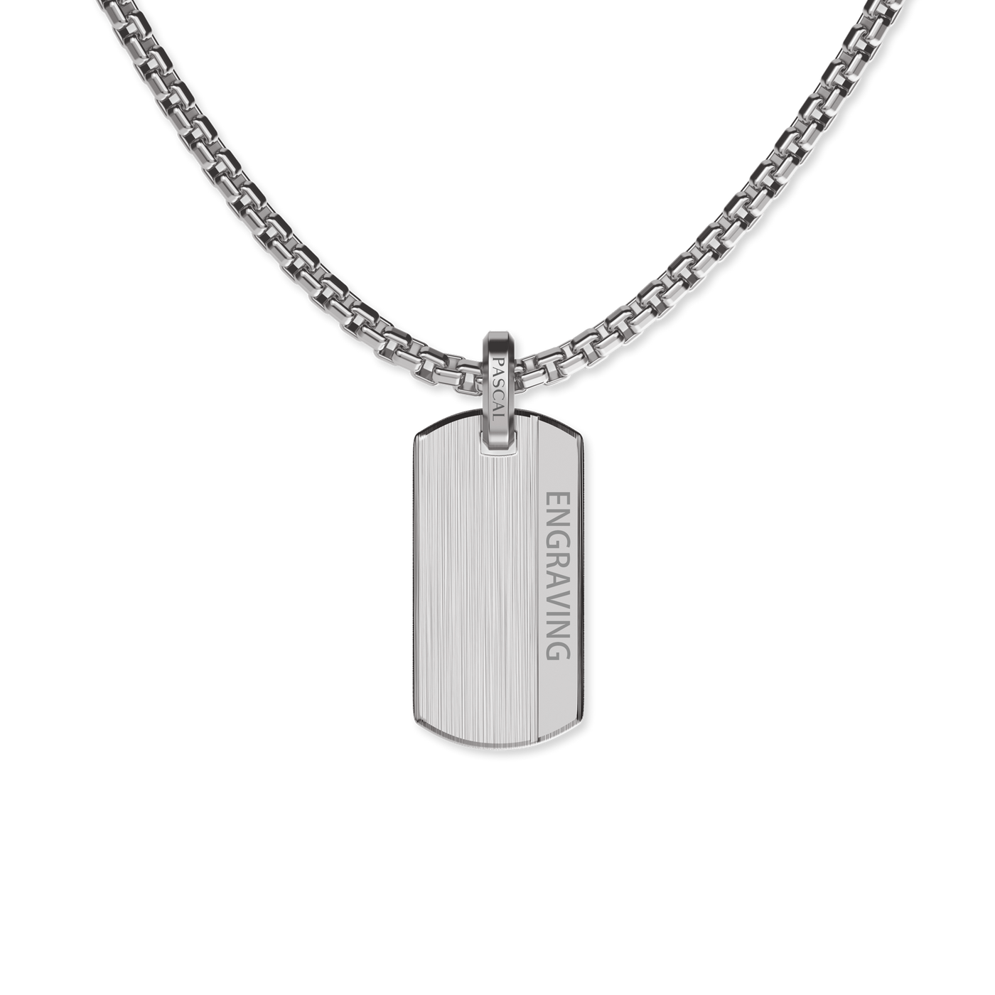 Pendente de Placa de Identificação, Diamante Negro