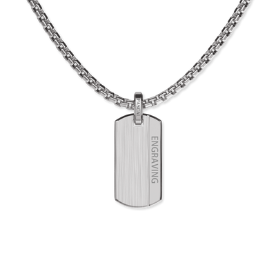 Pendente de Placa de Identificação, Diamante Negro