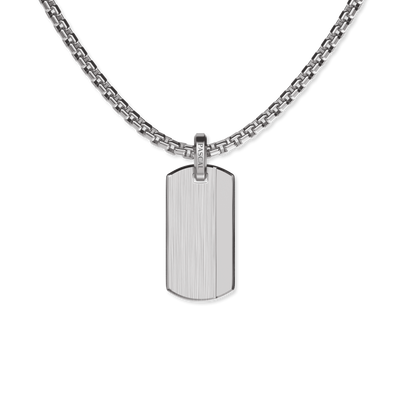 Pendente de Placa de Identificação, Diamante Negro