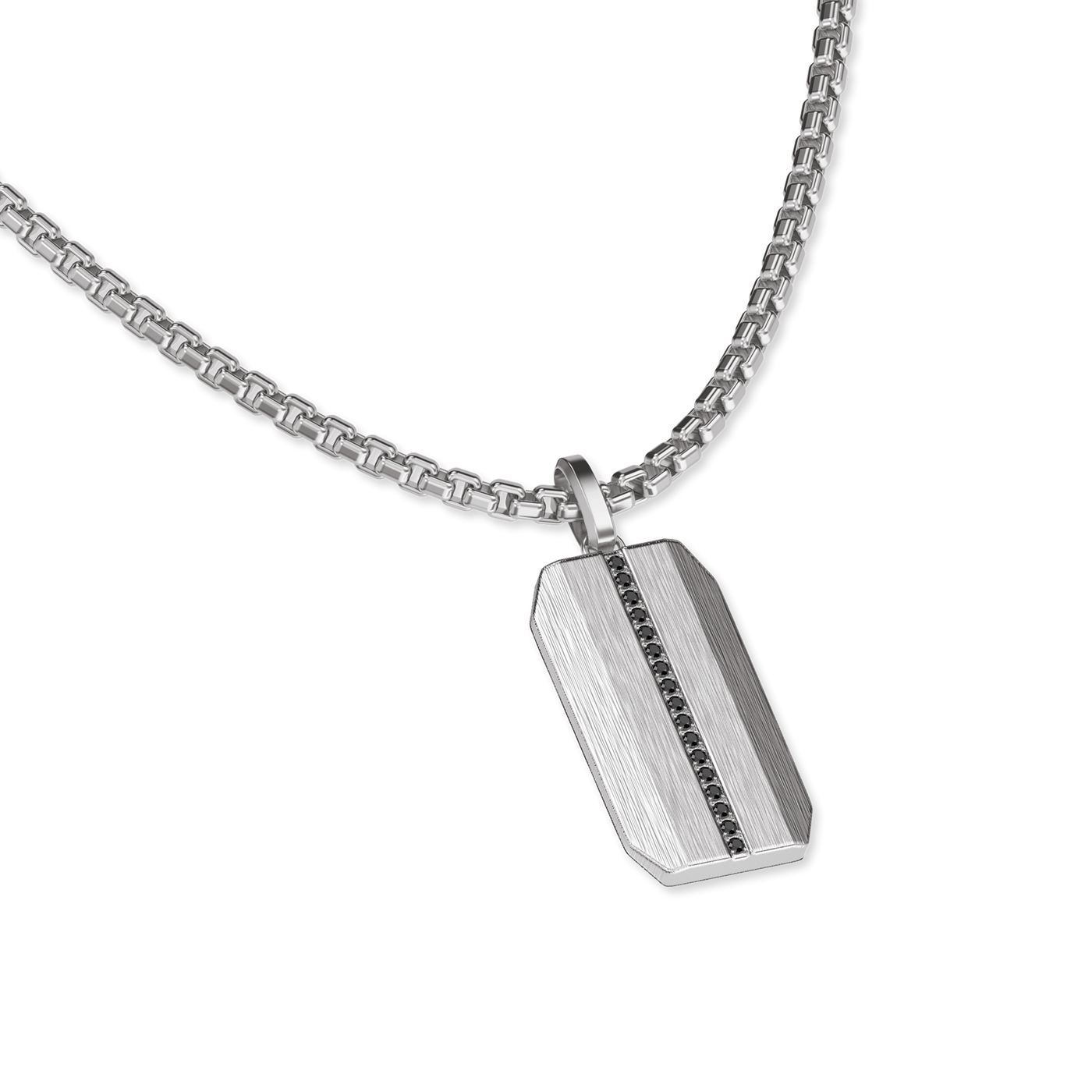 Pendente Linear de Placa de Identificação, Diamante Negro