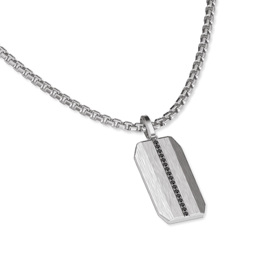 Pendente Linear de Placa de Identificação, Diamante Negro