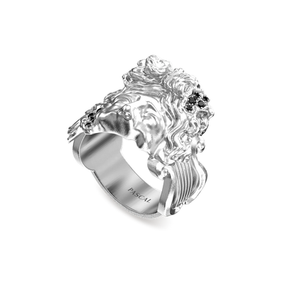 Anello con statua Apollo di 'Olympus', diamante nero