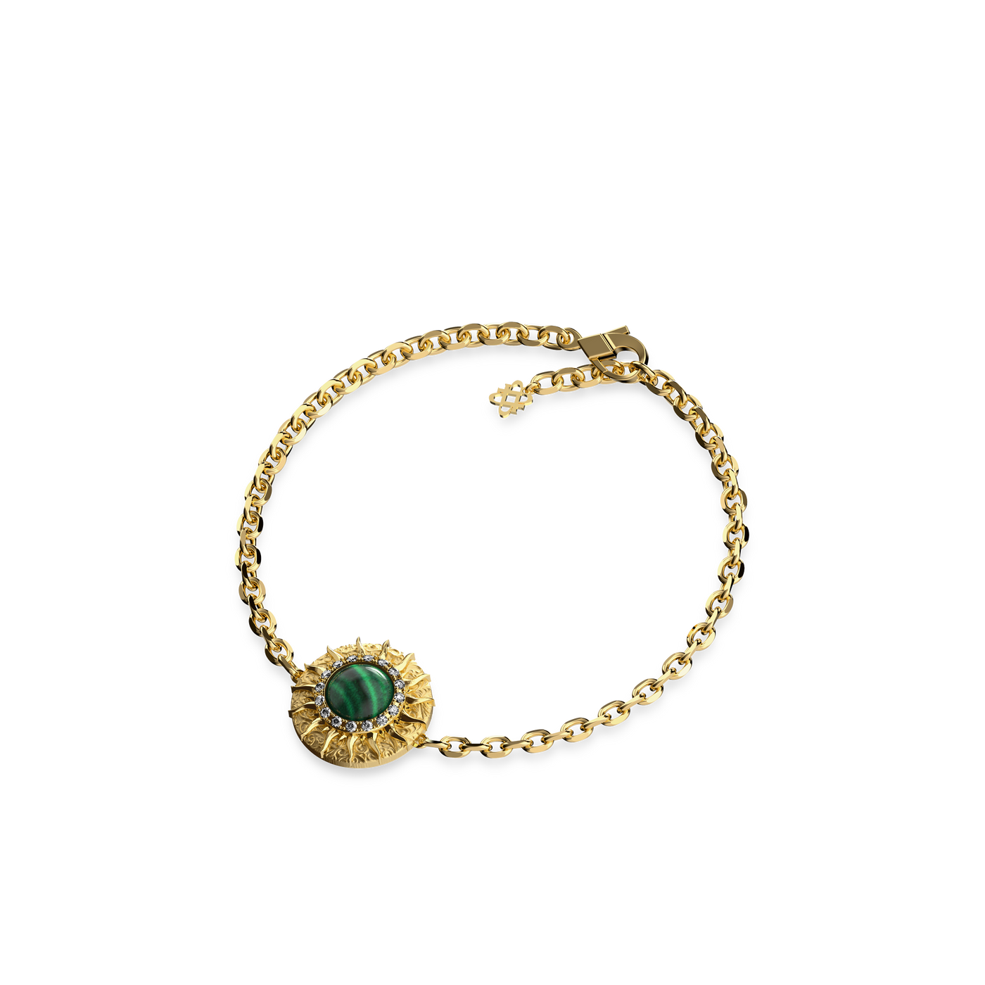 'The Spiritual' Sun Bracelet, White Diamond Halo