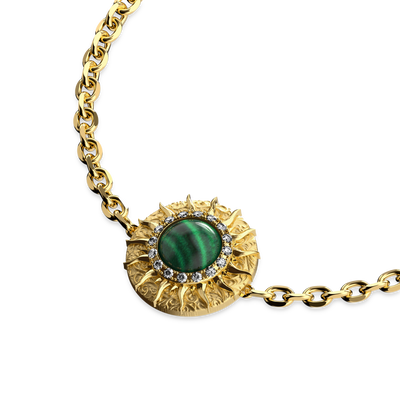 'The Spiritual' Sun Bracelet, White Diamond Halo